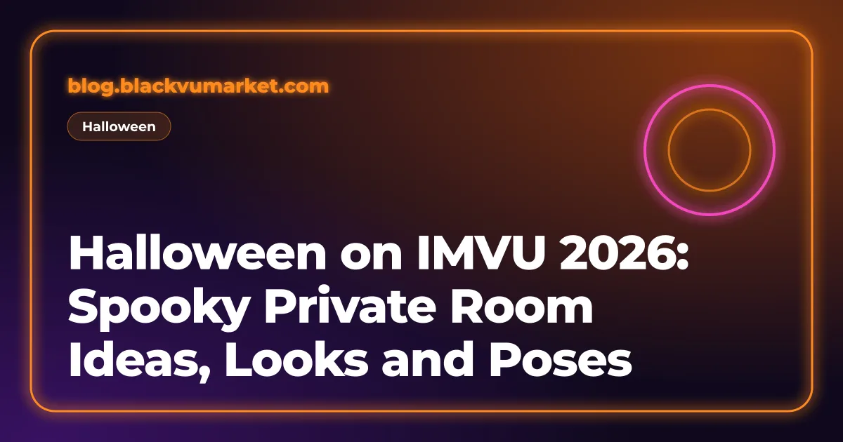 Neon orange and pink cover reading: Halloween on IMVU 2026