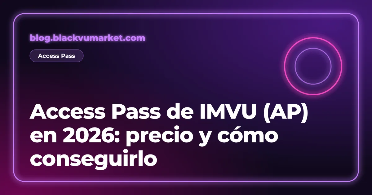 Portada neón violeta: precio del Access Pass de IMVU y cómo conseguirlo