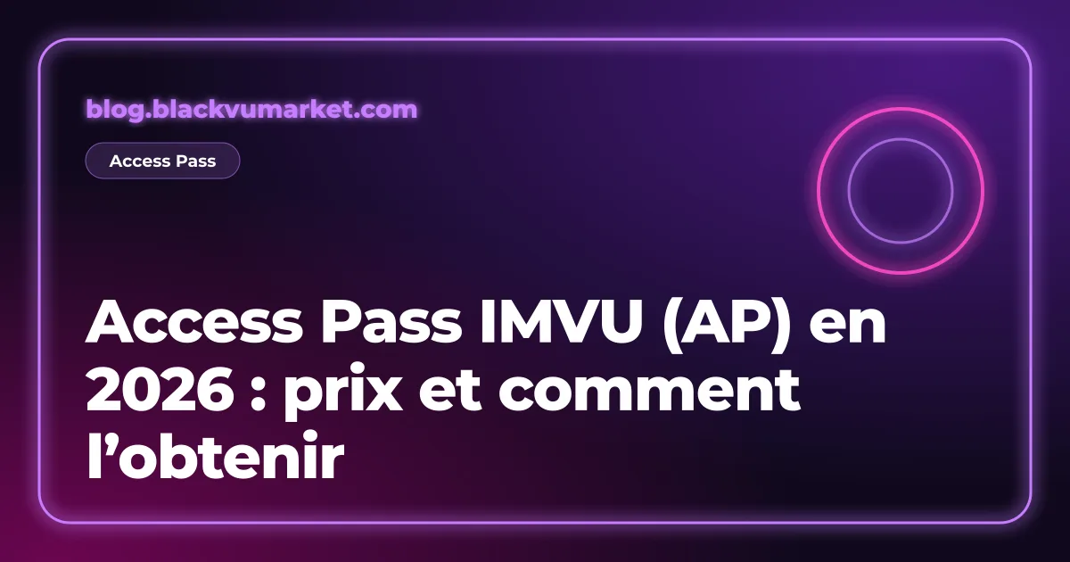 Couverture néon violet : prix de l’Access Pass IMVU et comment l’obtenir