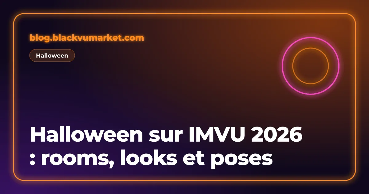 Couverture néon orange et rose : Halloween sur IMVU 2026